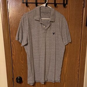 American Eagle Outfitters Men's Heather Gray Polo